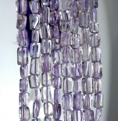 5x4-9x5mm Royal Amethyst Gemstone Purple Rectangle Tube Loose Beads 14 inch Full Strand (90185042-895)