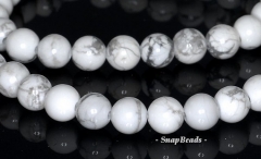 5mm White Howlite Gemstone Round 5mm Loose Beads 15.5 inch Full Strand (90186008-113)