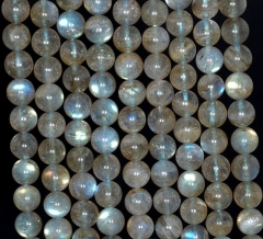 7-8mm Beauty Labradorite Gemstone, Blue Flash, Grade AA, Round 8mm Loose Beads 15.5 inch Full Strand (90183567-780)