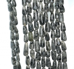 8x5-13x6mm Acicular Rutilated Quartz Gemstone Teardrop Nugget Loose Beads 14 inch Full Strand (90185184-897)