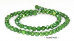 6mm Schiller Sheen Spar Gemstone Grade A Green Round 6mm Loose Beads 8 inch Half Strand (90111851-132)