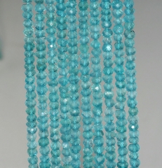 3x2mm Blue Apatite Gemstone Grade AAA Faceted Rondelle Loose Beads 13 inch Full Strand (90184363-852)