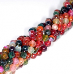 Fireworks Fire Agate Gemstone Micro Faceted Round 6MM Loose Beads 16 inch Full Strand (90106917-122)