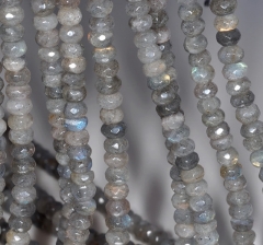 6x4mm Labradorite Gemstone Grade A Faceted Rondelle Loose Beads 15.5 inch Full Strand (80000415-785)