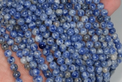 4mm Blueberry Sodalite Gemstone Blue Round Loose Beads 15.5 inch Full Strand (90184131-356)