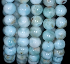 6-7MM Dominican Larimar Gemstone Grade A+ Blue Round 6-7MM Loose Beads 7 inch Half Strand (80000697-260)