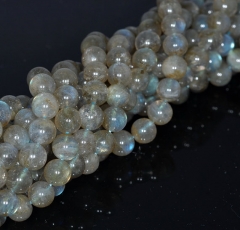 7-8mm Beauty Labradorite Gemstone, Blue Flash, Grade AA, Round 8mm Loose Beads 15.5 inch Full Strand (90183567-780)