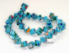 12mm Matrix Turquoise Gemstone Blue Diamond Square Cube 12mm Loose Beads 15.5 Inch Full Strand (90145281-212)