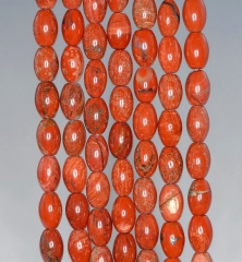 9x6mm Red Brick Jasper Gemstone Barrel Drum Loose Beads 15 inch Full Strand (90184584-844)