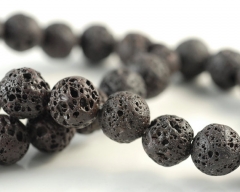 12mm Dark Brown Volcanic Basaltic Lava Gemstone Round 12mm Loose Beads 16 inch Full Strand (90186639-758)