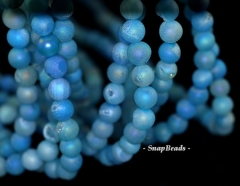 8MM Blue Mist Pixie Dust Druzy Gemstone, Blue, Round 8MM Loose Beads 15.5 inch Full Strand (90147425-208 )