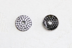 CZ Micro Pave 10mm Round Bead Cap