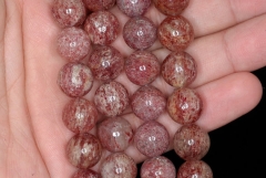 11mm Orange Strawberry Lepidocrocite Gemstone Grade AAA Round Loose Beads 7 inch Half Strand (90190510-727)
