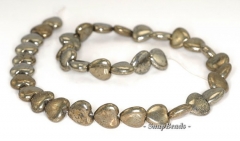 12mm Palazzo Iron Pyrite Gemstone Puffed Love Heart 12mm Loose Beads 15.5 inch Full Strand (90144942-404)