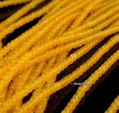 3MM Golden Honey Jade Gemstone, Yellow Orange, Round 3MM Loose Beads 16 inch Full Strand (90107852-107)