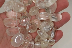 36x10-14x12mm Rock Crystal Gemstone Nugget Loose Beads 8 inch Half Strand (90191482-B2-504)