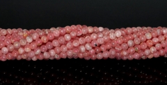 3.5mm Rhodochrosite Gemstone Red Round Loose Beads 15.5 inch Full Strand (90183627-371)