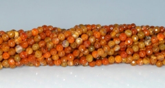 4mm Fire Agate Gemstone Red Brown Faceted Round Loose Beads 15 inch Full Strand (90183802-364)