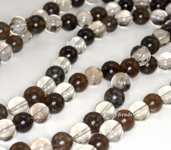 13mm Smoky Rock Crystal Mix Quartz Gemstone Round Loose Beads 7.5 inch Half Strand (90191793-B41-584)