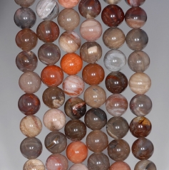 8mm Petrified Wood Agate Gemstone Grade AA Dark Brown Round 8mm Loose Beads 7.5 inch Half Strand (80000421-785)