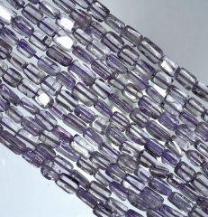 5x4-9x5mm Royal Amethyst Gemstone Purple Rectangle Tube Loose Beads 14 inch Full Strand (90185042-895)