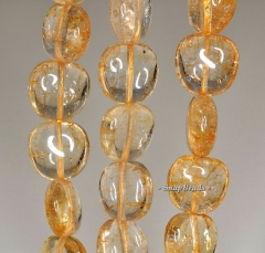 15x12-12x12mm Citrine Quartz Gemstone Nugget Loose Beads 7 inch Half Strand (90191310-B15-526)