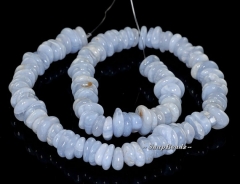 Chalcedony Blue Lace Agate Gemstone Rondelle Pebble 12X10MM Loose Beads 7.5 inch Half Strand (90119781-112)