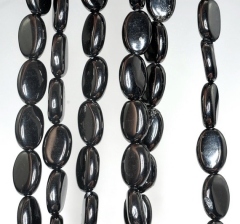 14x10mm Black Jet Gemstone Oval Loose Beads 16 inch Full Strand (90186921-825)