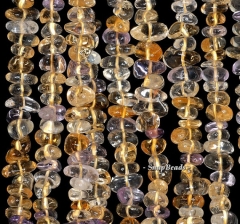 Citrine Ametrine Gemstone Grade AAA Chips Pebble 3x5mm-6x9mm Loose Beads 7.5 inch Half Strand (90181552-106a)