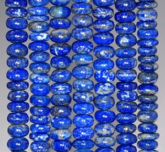 8x4mm Lapis Lazuli Gemstone Grade A Blue Rondelle 8x4mm Loose Beads 15.5 inch Full Strand (90188810-82)