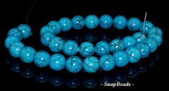 12mm Queen Turquoise Gemstone Blue Round 12mm Loose Beads 15 inch Full Strand (90148702-241)