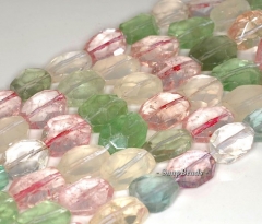 17x13mm Mix Quartz Gemstone Faceted Nugget Loose Beads 8 inch Half Strand (90191146-B32-559)