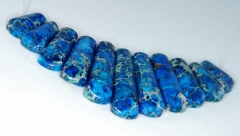Blue Impression Japser Gemstone Blue Loose Beads Graduated Set 11 Beads (90146686-149)