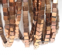 6mm Hematite Gemstone Bronze Square Cube 6x6mm Loose Beads 7.5 inch Half Strand (90187855-338)