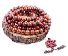 10mm 108PCS Red Rosewood Prayer Buddha Mala Meditation Beads Round Loose Beads BULK LOT (80001124-393)