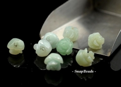 8x6mm Aqua Amazonite Gemstone Carved Rose Flower 8x6mm Loose Beads 10 Beads (90189989-92)