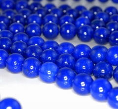 12mm Jade Gemstone Lapis Blue Round 12mm Loose Beads 15 inch (90184058-359)