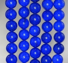 12mm Jade Gemstone Lapis Blue Round 12mm Loose Beads 15 inch (90184058-359)