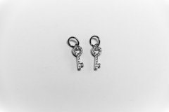 CZ Micro Pave 6x20mm Key Charm with Jump Ring