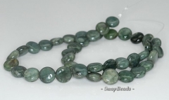 8mm Canada Jade Gemstone Green Flat Round Circle 8mm Loose Beads 15.5 inch Full Strand (90188767-84)