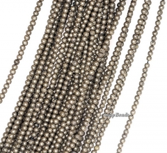 3mm Iron Pyrite Gemstone Dark Grey Round Loose Beads 16 inch Full Strand (90148174-137)