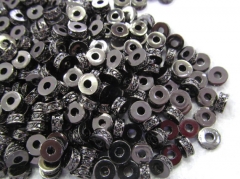 100pcs 8-10mm Micro Pave CZ Pandora Large Hole Beads, Rondelle Micro Pave Crystal Balck Gunmetal Jet Findings Charm Spacer Beads