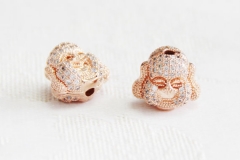 CZ Micro Pave 14x16mm Buddha Head Beads