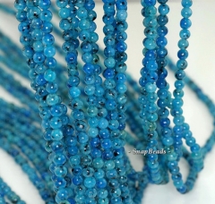 4mm Blue Sesame Jasper Gemstone Blue Round 4mm Loose Beads 15.5 inch Full Strand (90142904-167)