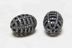 CZ Micro Pave 15x21mm Cage Beads