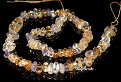 Citrine Ametrine Gemstone Grade AAA Chips Pebble 3x5mm-6x9mm Loose Beads 7.5 inch Half Strand (90181552-106a)