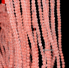 3mm Watermelon Quartz Gemstone Pink Red Round 3mm Loose Beads 16 inch Full Strand (90148160-170-E)