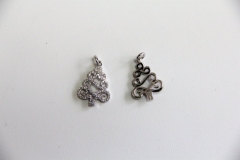 CZ Micro Pave 15x20mm Chritsmas Tree Charm with Jump Ring
