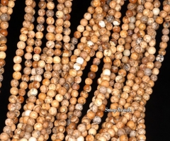3MM Picture Jasper Gemstone Round 3MM Loose Beads 16 inch Full Strand (90114021-107 - 3mm A)