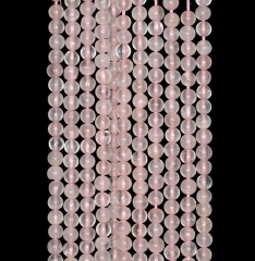3mm Rose Quartz Gemstone Pink Round Loose Beads 14.5 inch Full Strand (90185000-896)